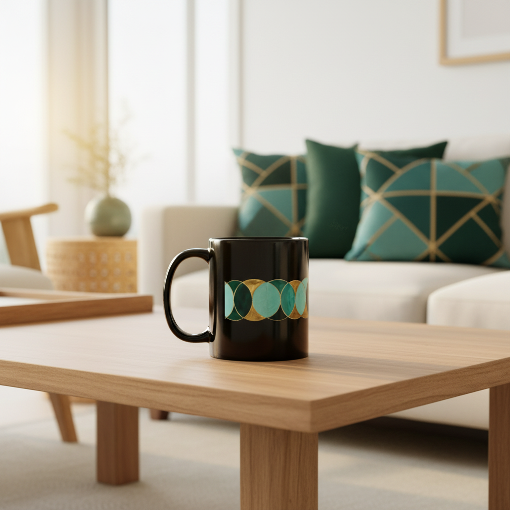 11oz circles mug in living room