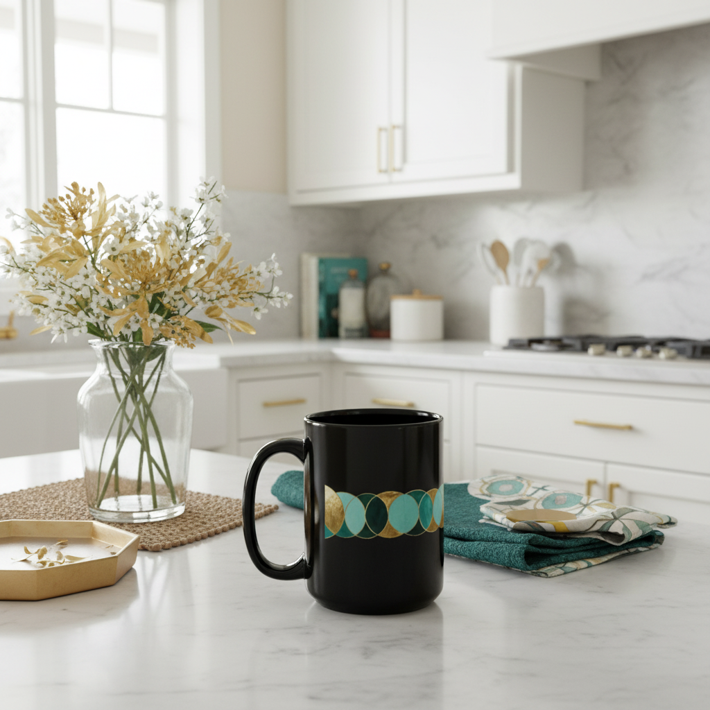 15oz circles mug in kitchen