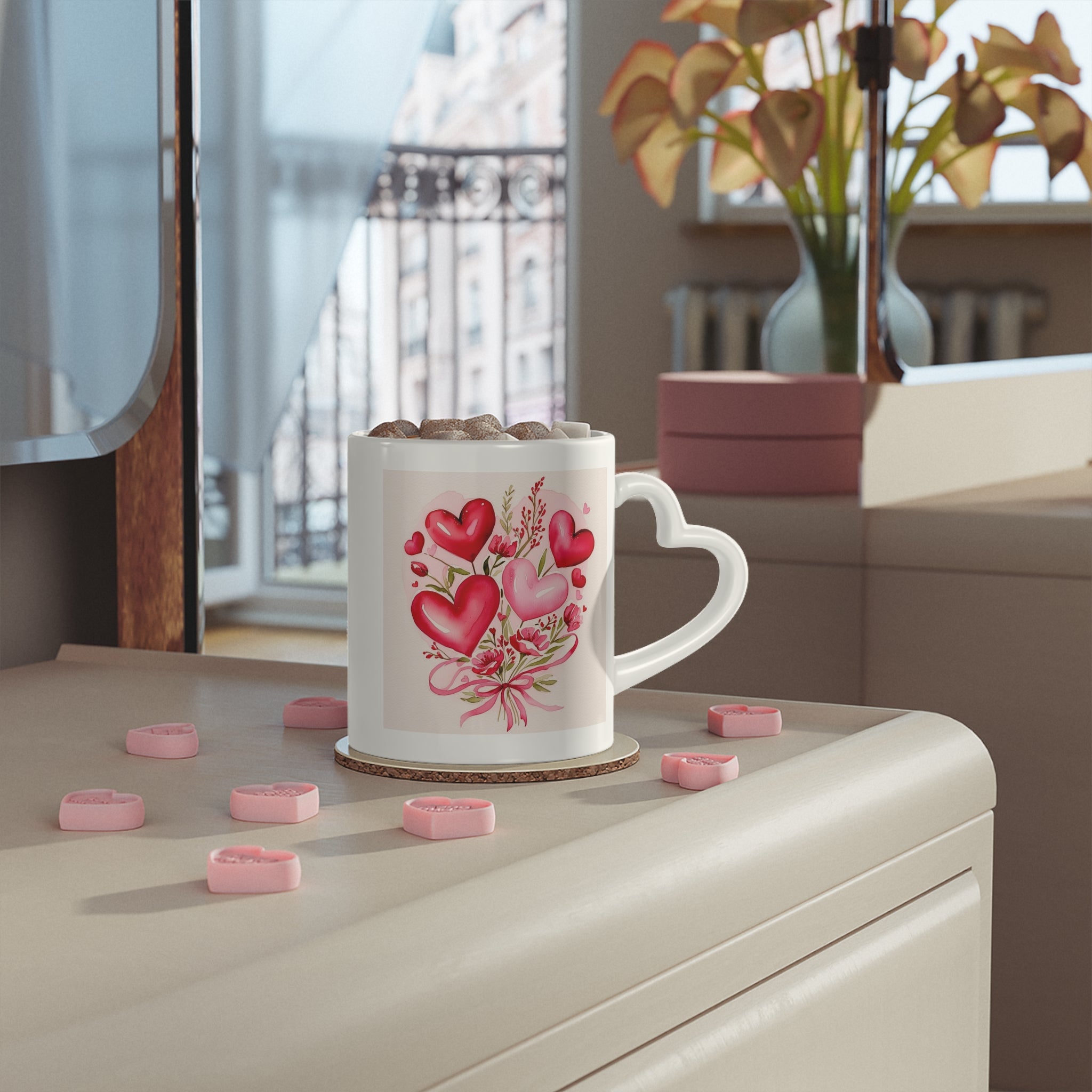 Heart-Shaped Coffee Mug - Valentine's Gift | Free Fashion