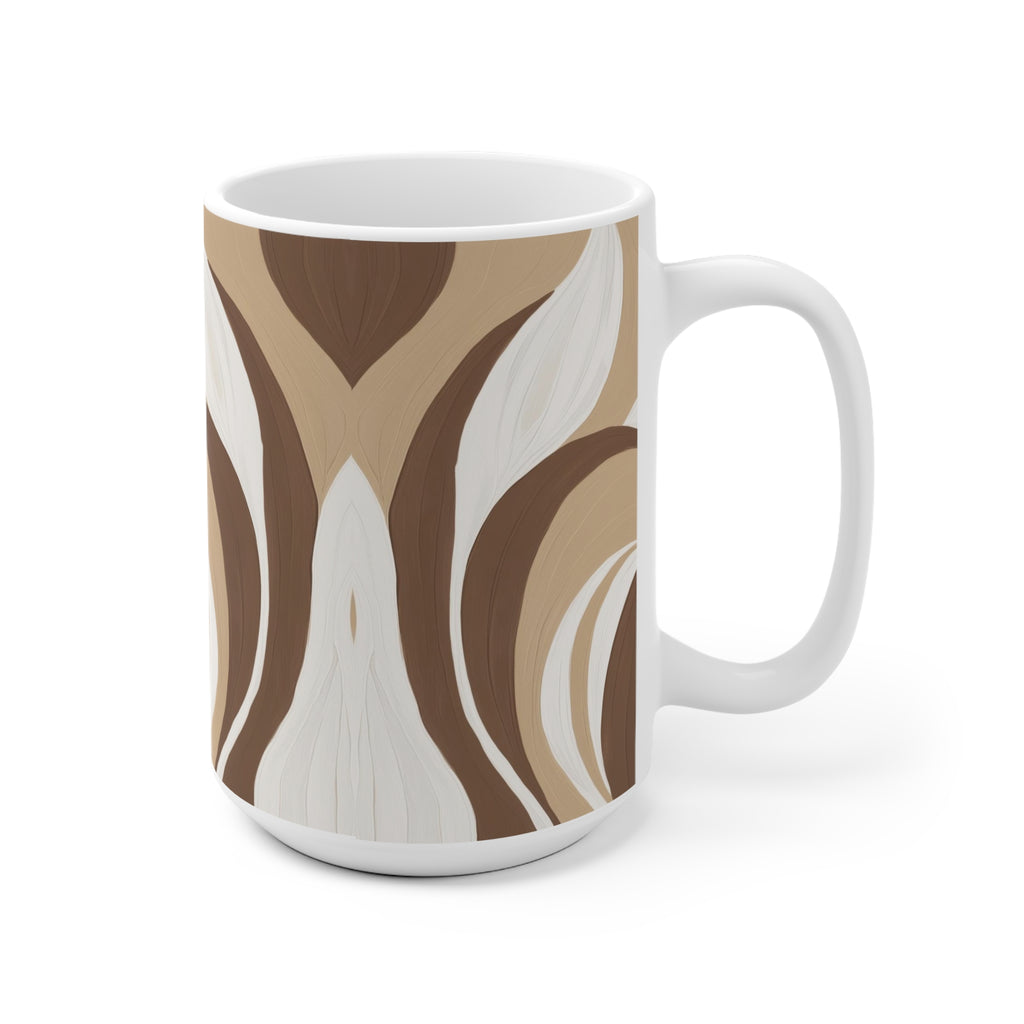 Boho Ceramic Mug - Minimalist Brown Swirl | Free Fashion Spirit