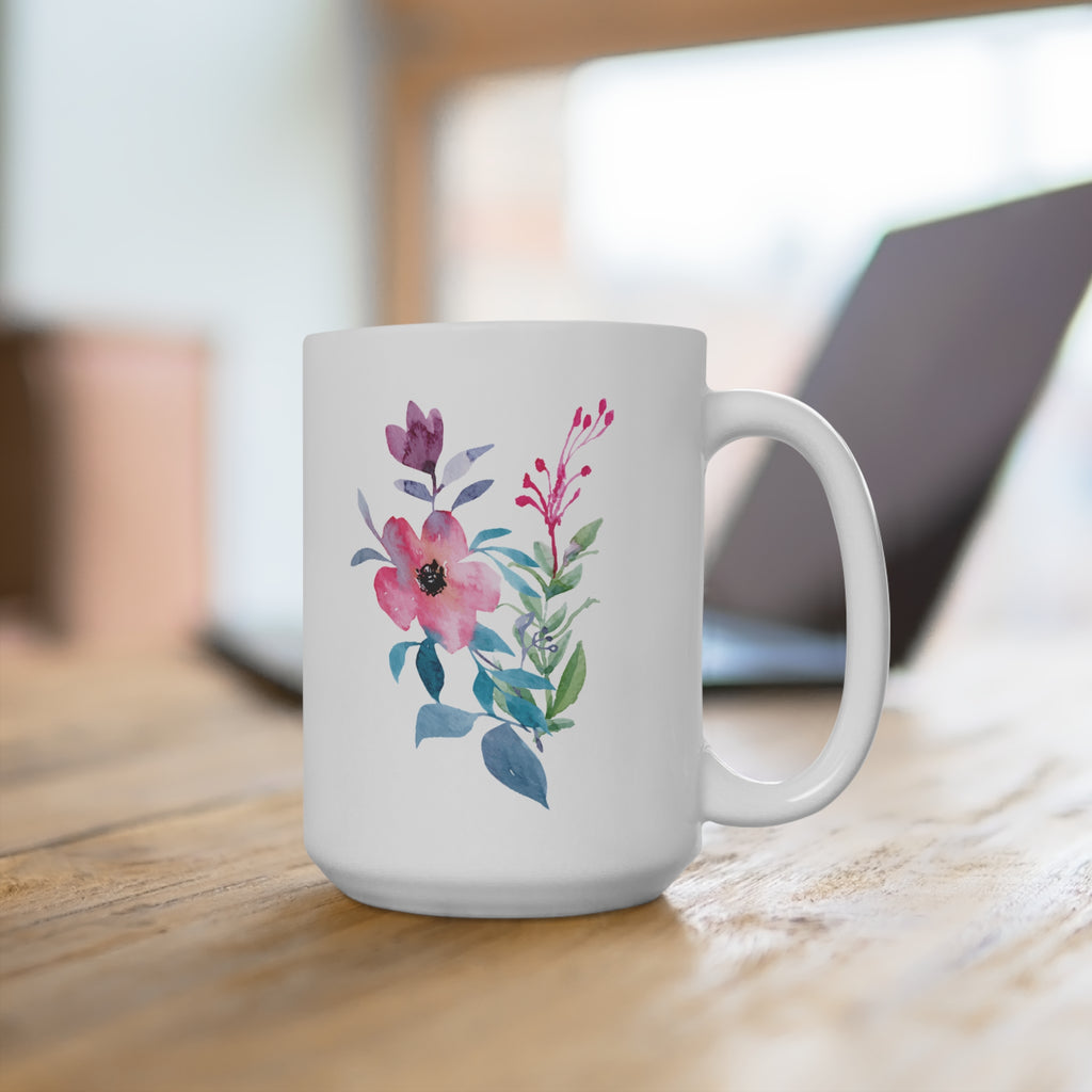 Floral Coffee Mug - Elegant Cup for Nature Lovers | Free Fashion