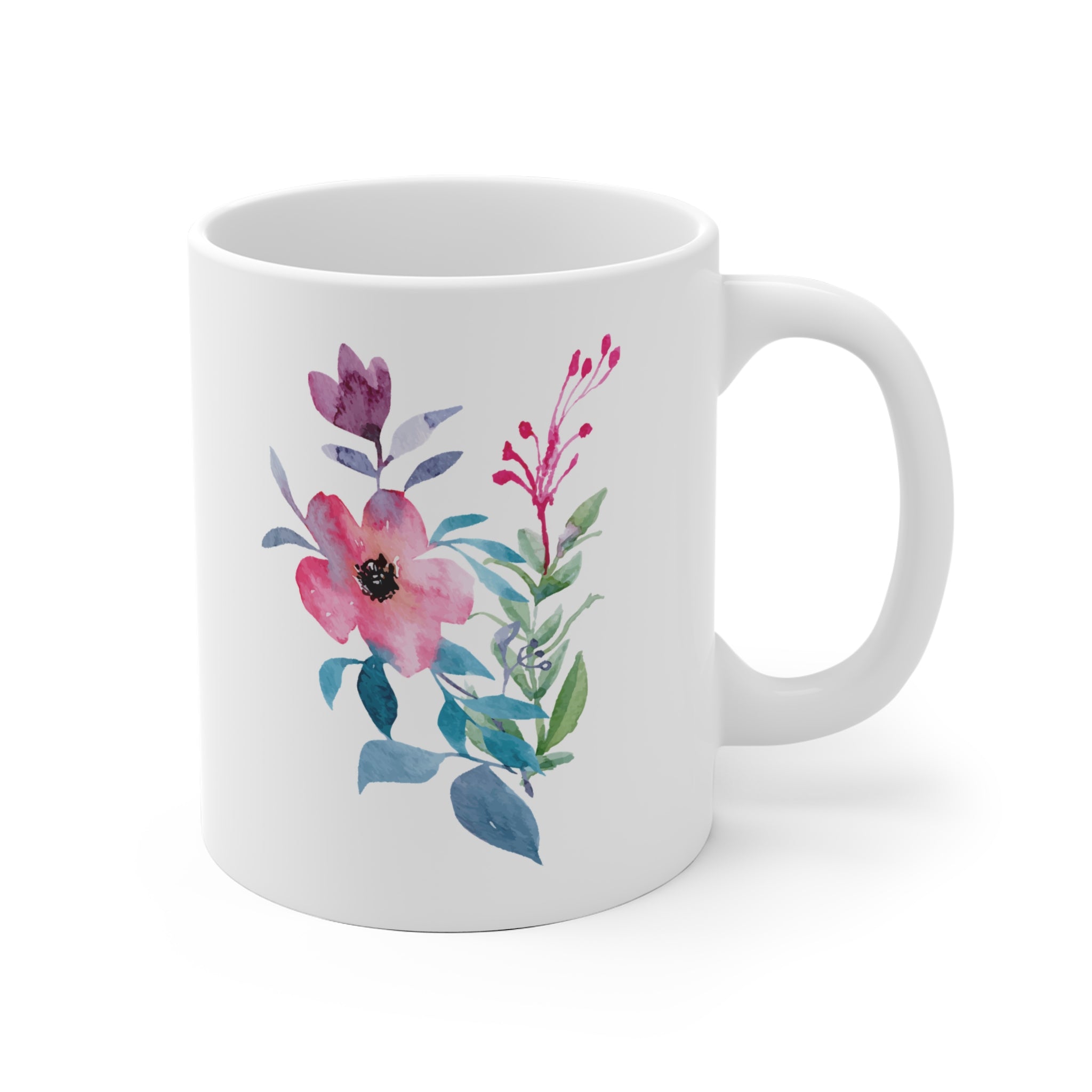 Floral Coffee Mug - Elegant Cup for Nature Lovers | Free Fashion