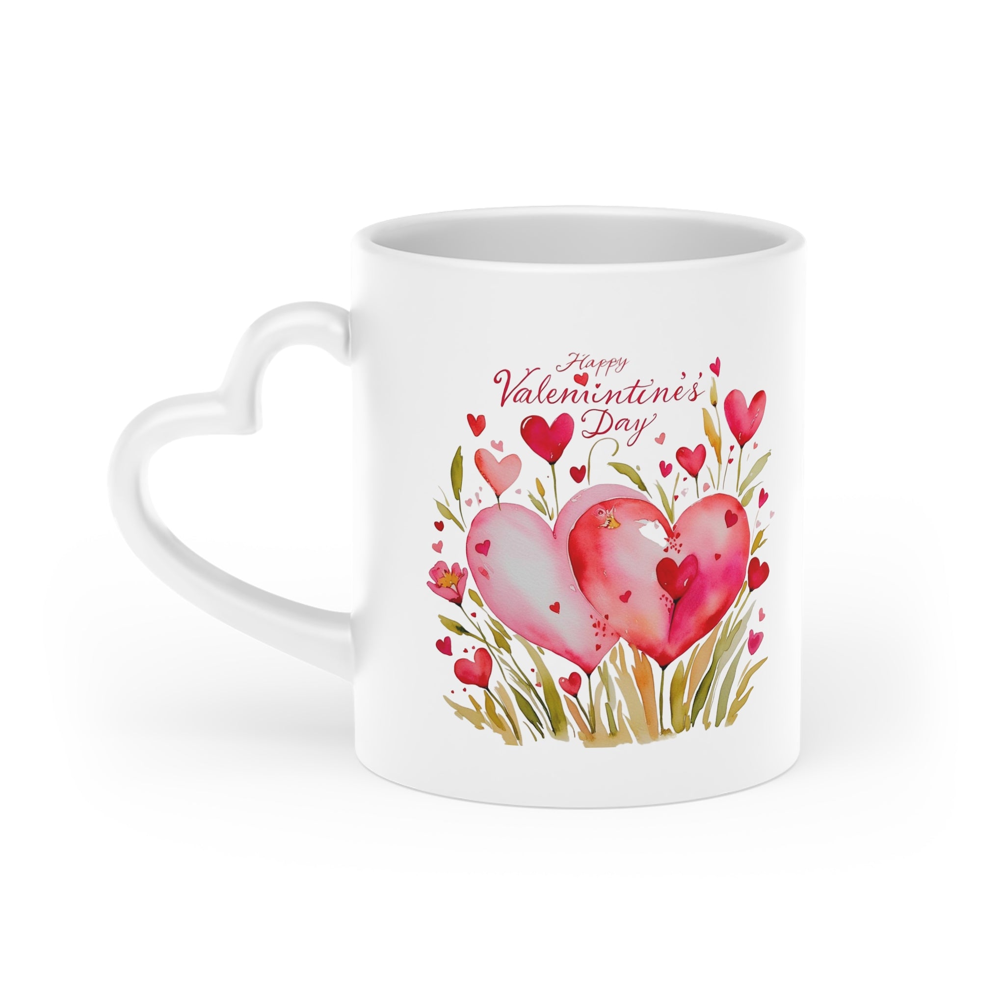 Heart-Shaped Mug - Perfect Valentine’s Gift with Romantic Floral Design