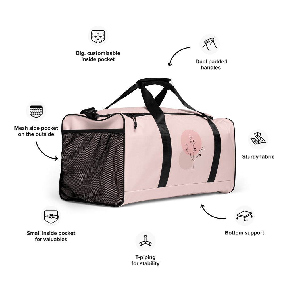 Pink Duffle Bag - Spacious Sports Travel Bag