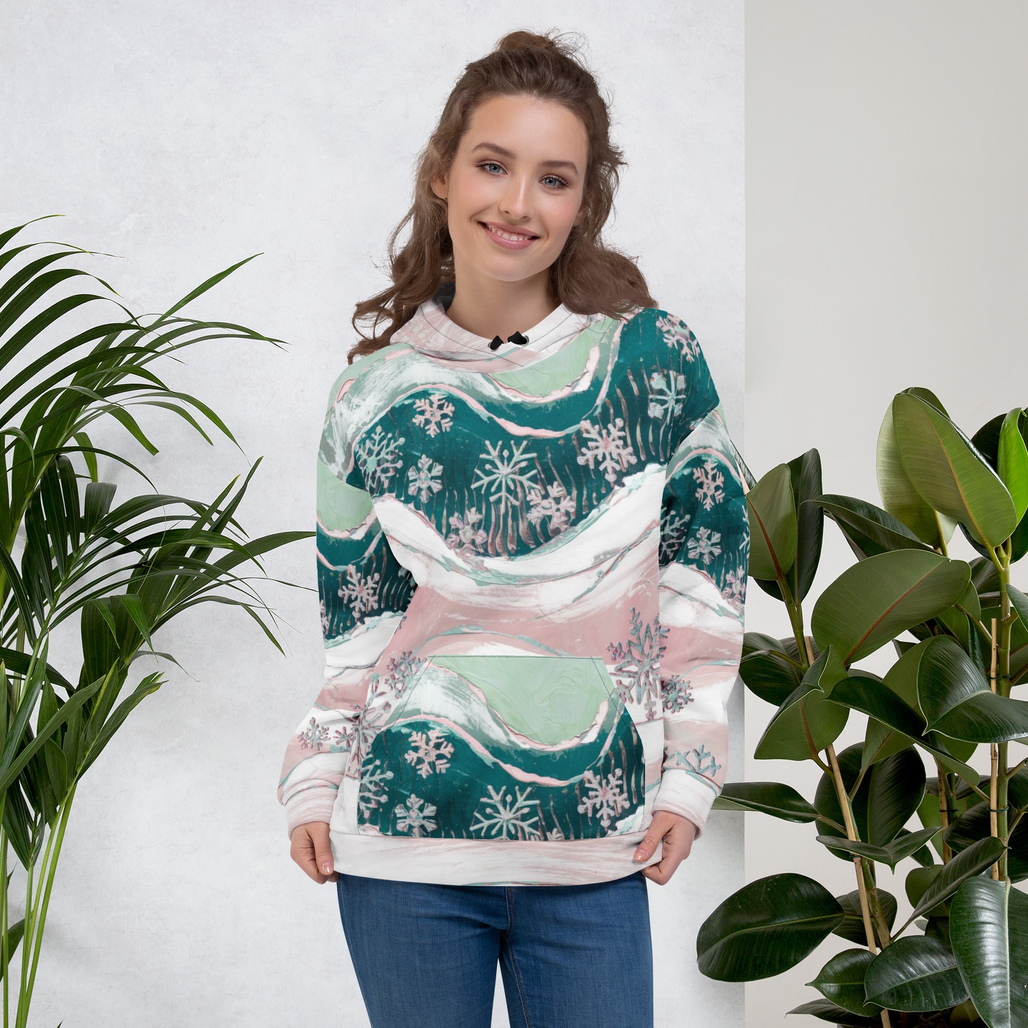 Snowflakes Unisex Hoodie – Premium Recycled Winter Hoodie | Free Fashion Spirit