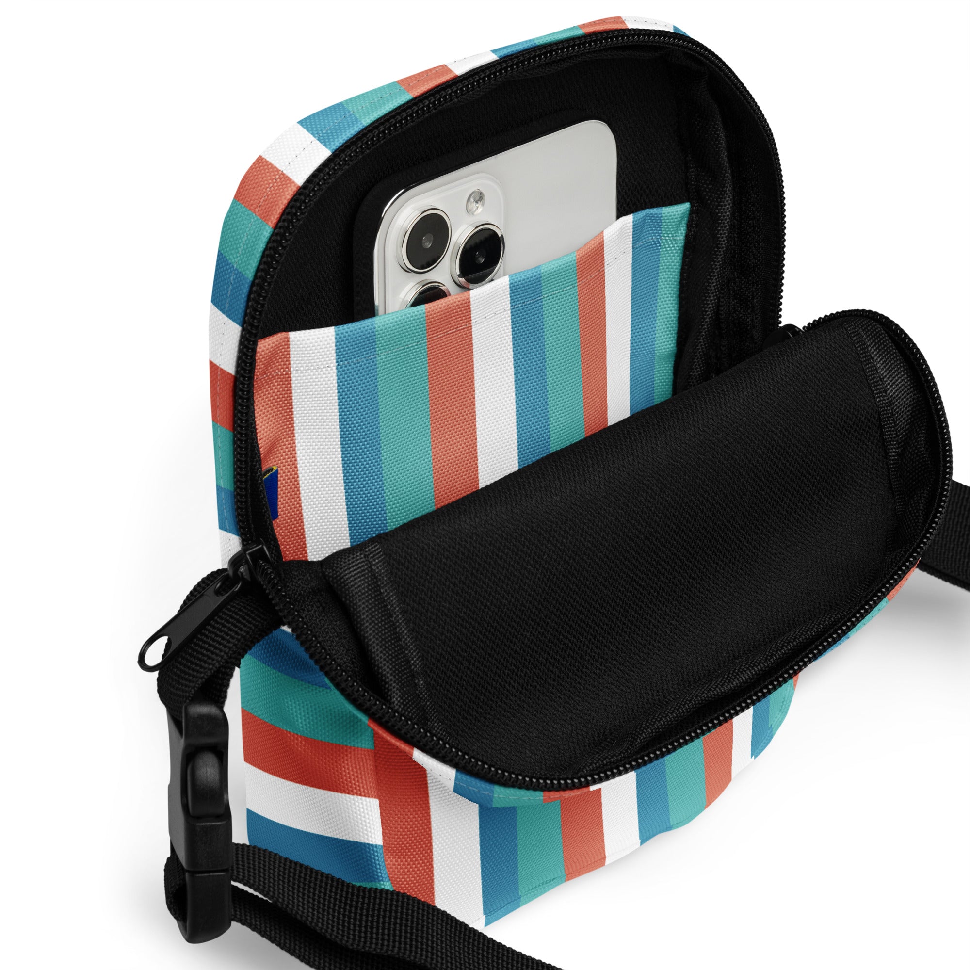 Utility Crossbody Bag Stripes - Stylish Striped Travel Bag