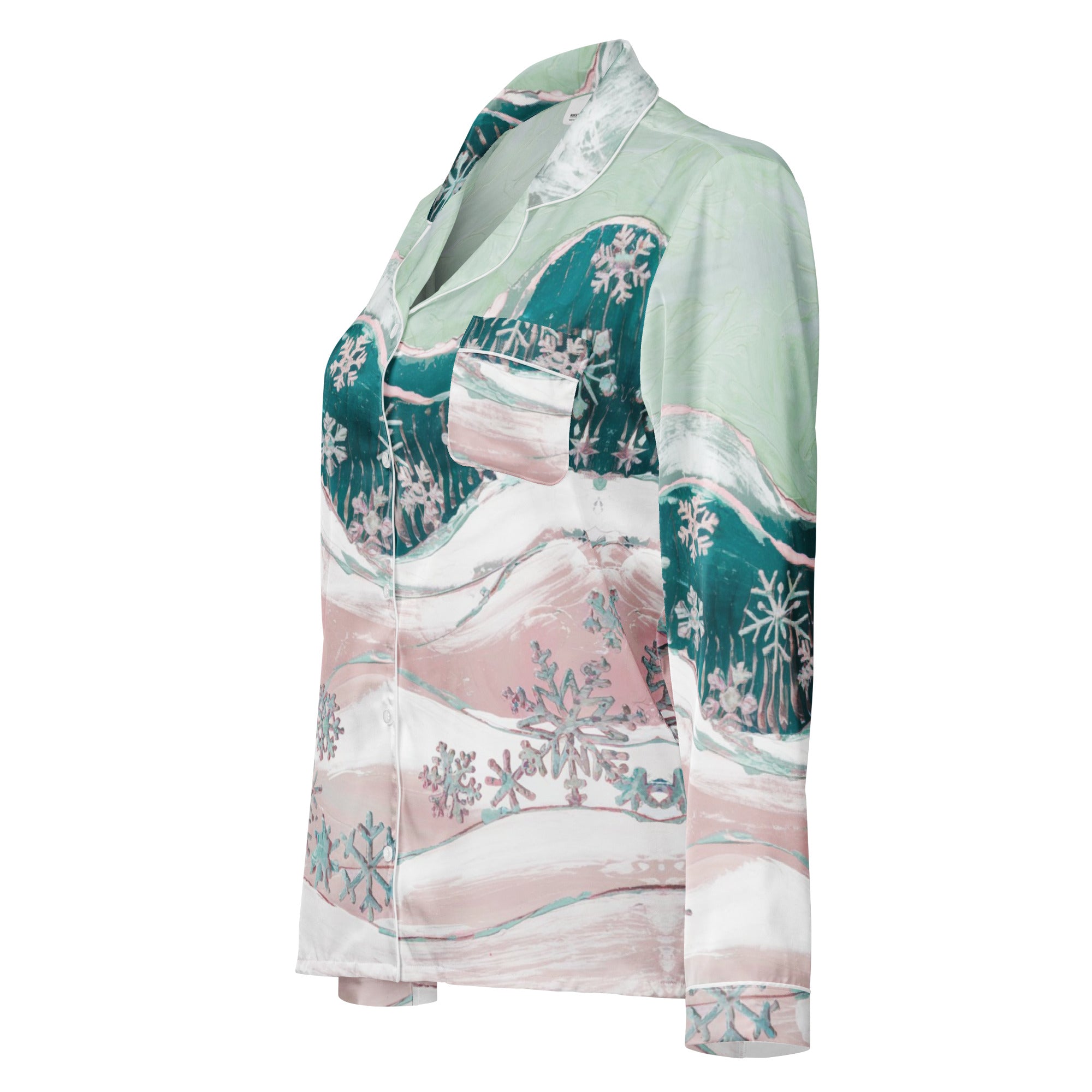 Snowflakes Women’s long sleeve pajama top