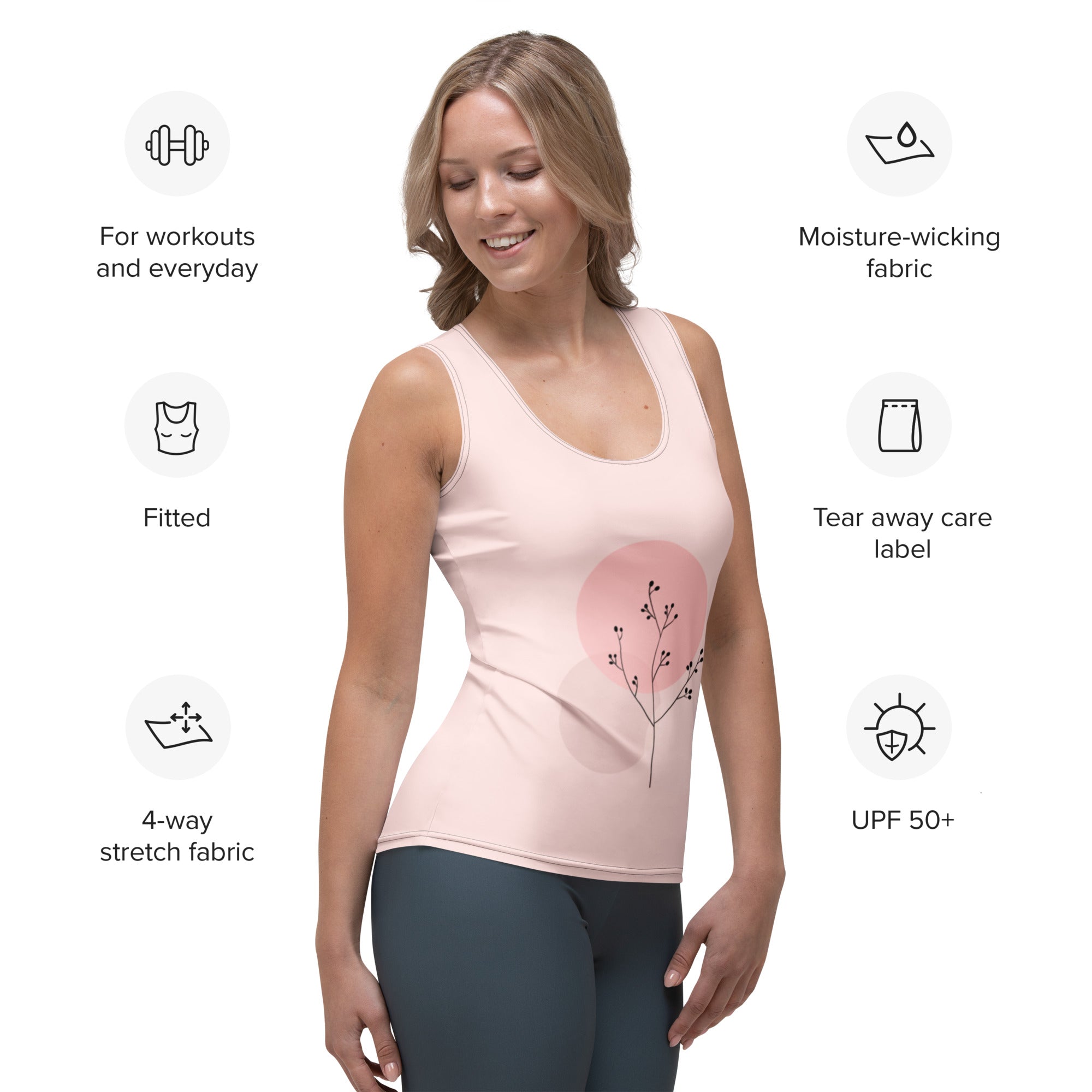 Pink Sublimation Tank Top - Women's Cut & Sew Athletic Top