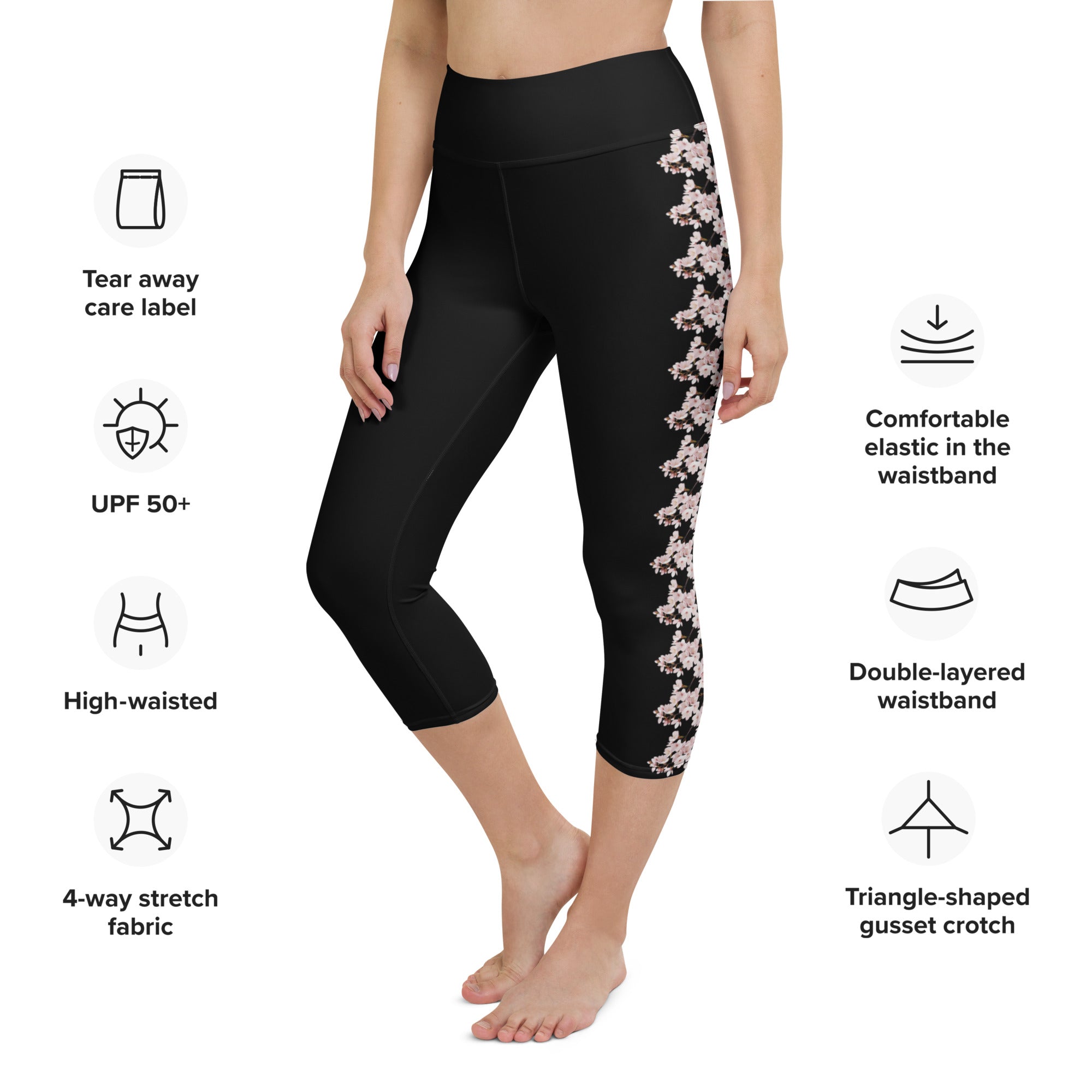 Yoga Capri Leggings Cherry Blossom