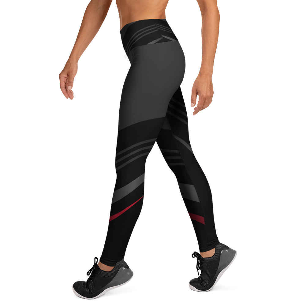 Black & Red Yoga Leggings - Stylish Activewear