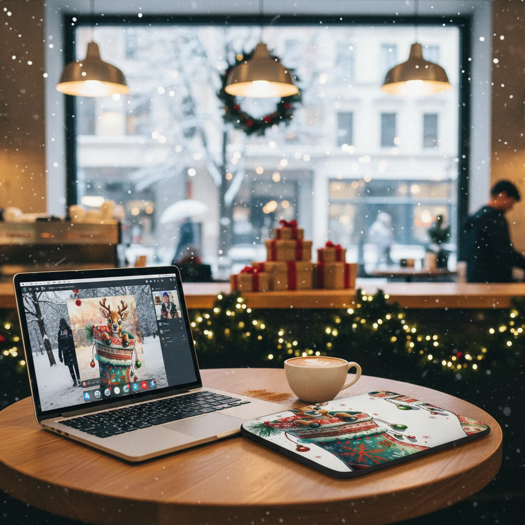 Baby Reindeer Laptop Sleeve - Coffee Shop