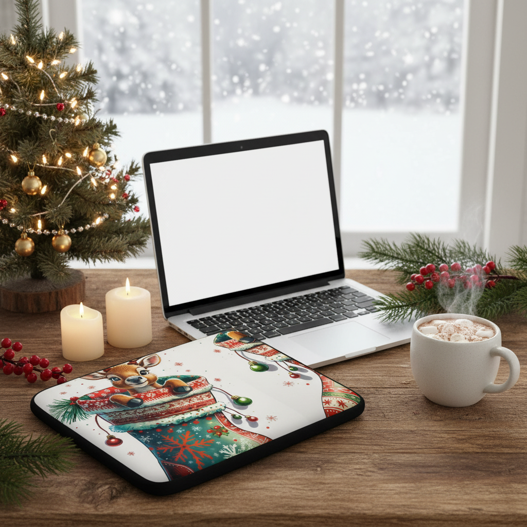 Baby Reindeer Laptop Sleeve - Cozy Workspace