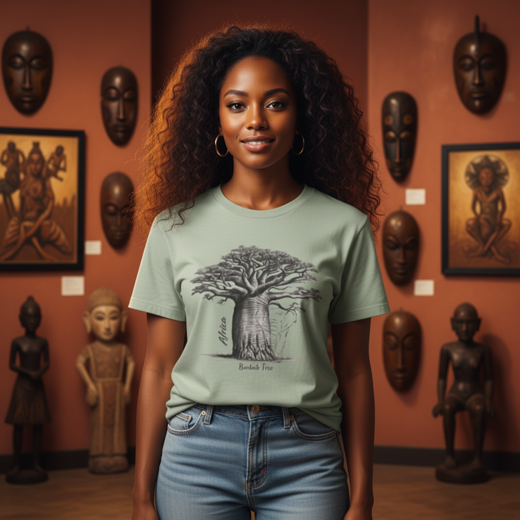 Maglietta pesante Baobab Tree - Maglietta unisex tinta in capo
