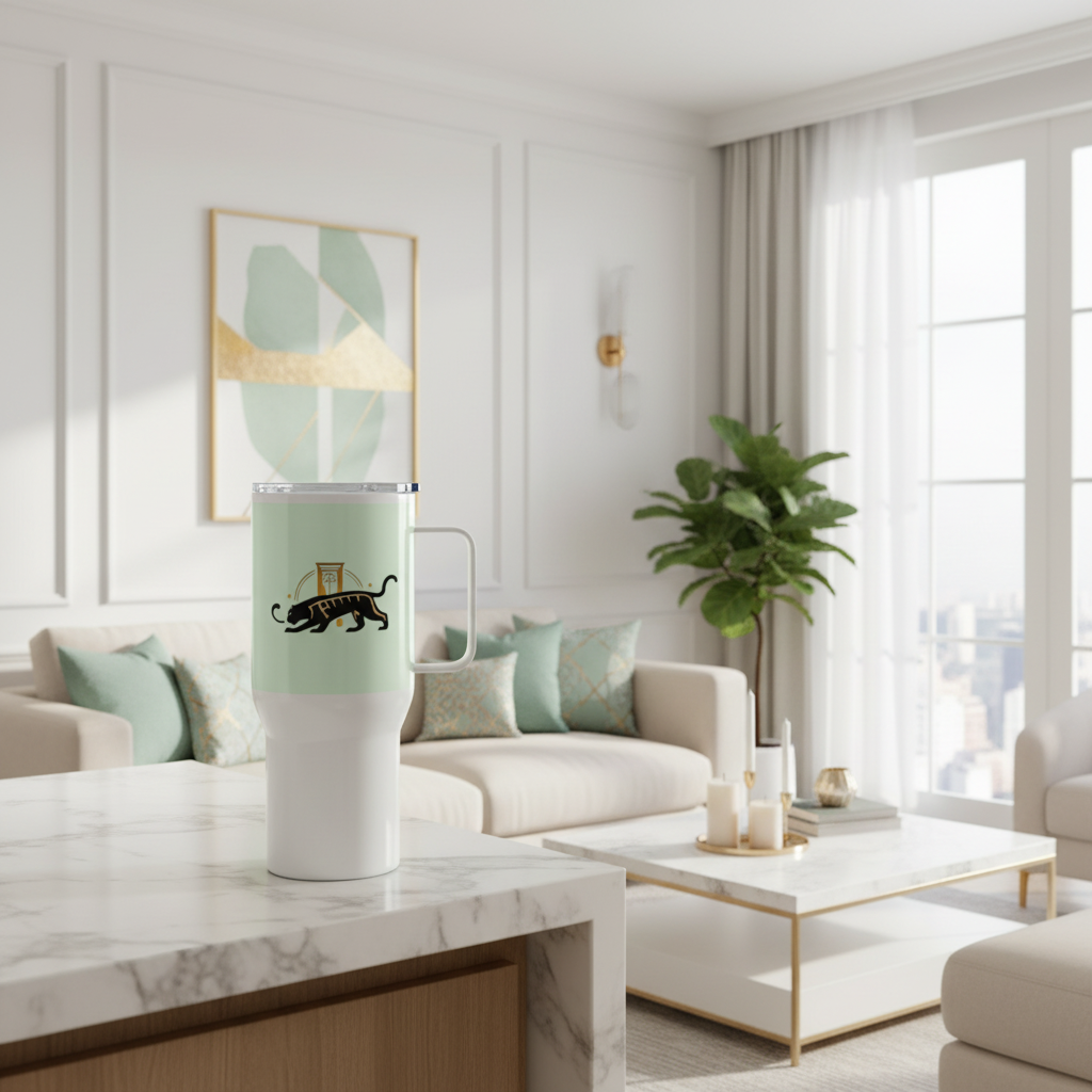 Big Cat Travel Mug - Beautiful Coordinated Interior