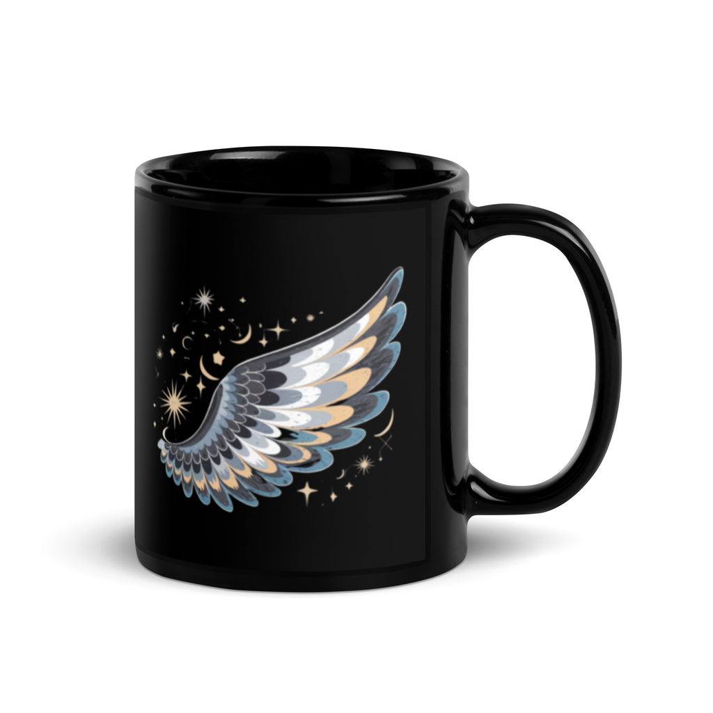  Black Night Wing Mug - Spiritual Angel Coffee Cup