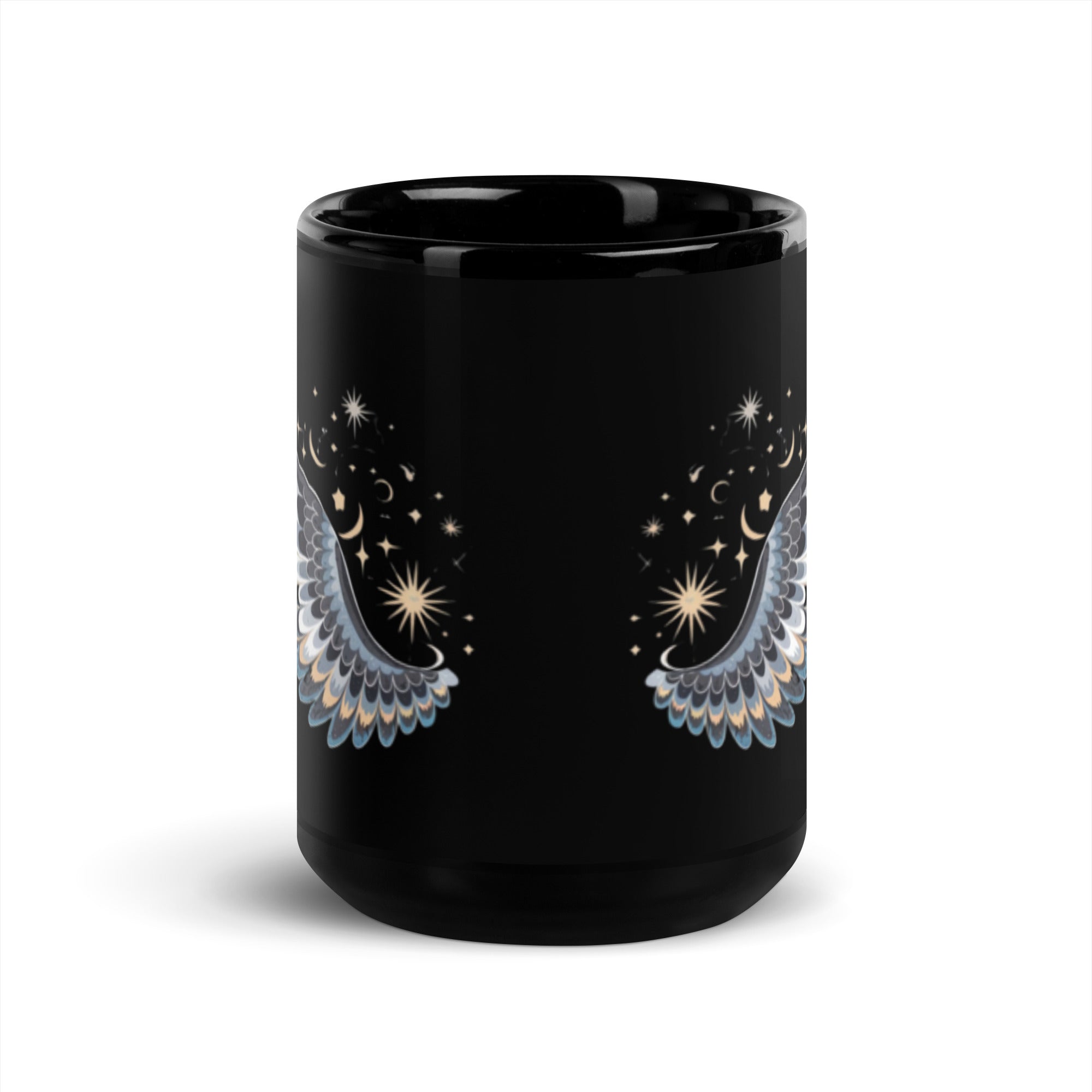  Black Night Wing Mug - Spiritual Angel Coffee Cup