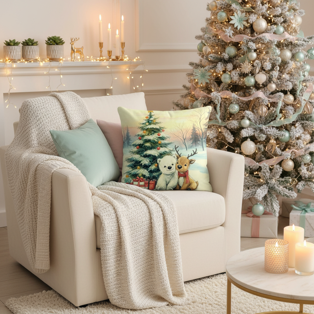 Christmas Pillow Lifestyle - Cozy Luxury Living Room
