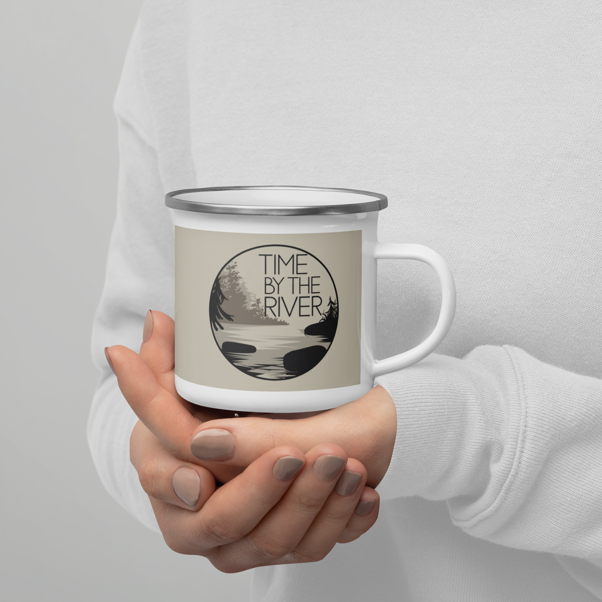 Enamel Mug Time by the River