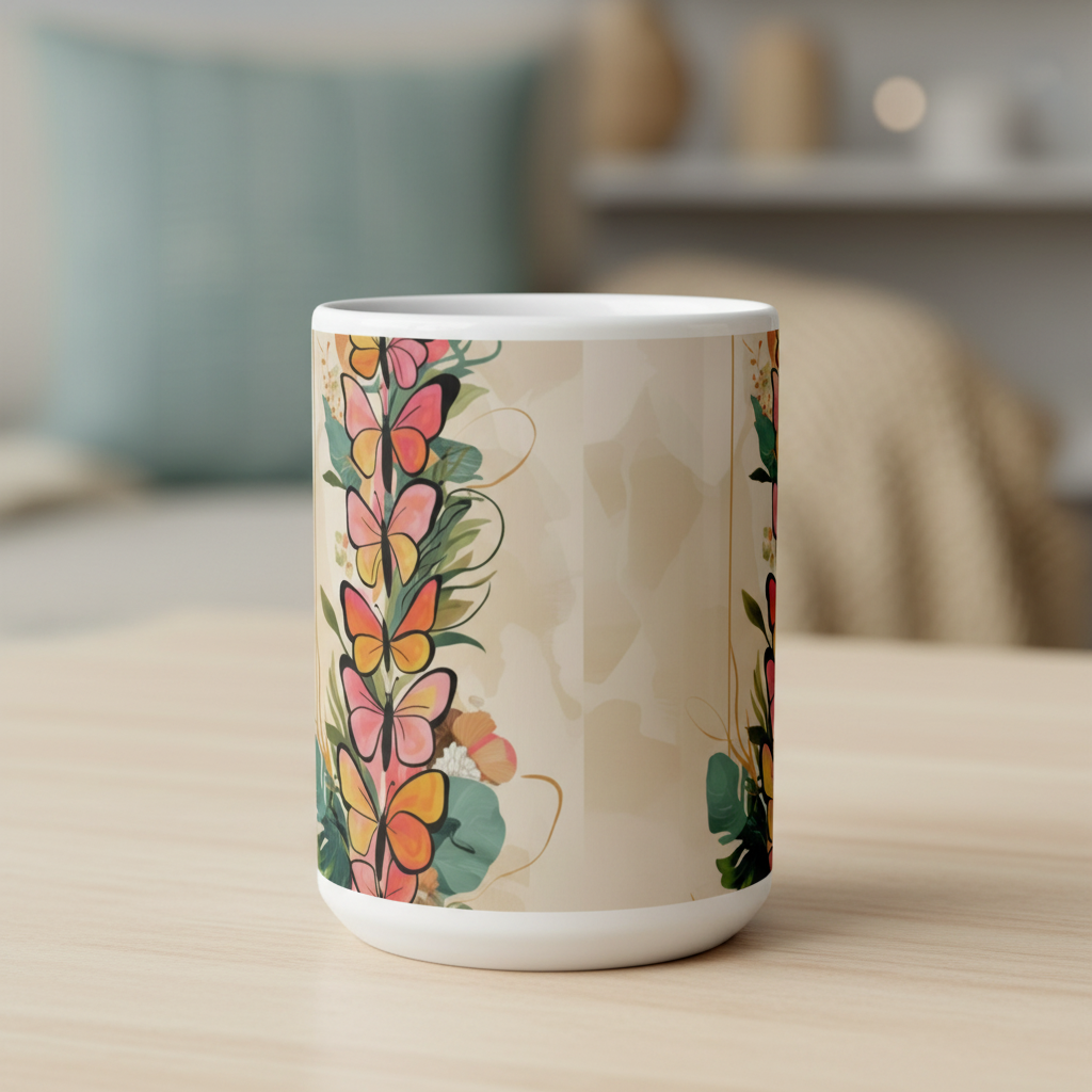 Extreme close-up 15oz butterflies mug