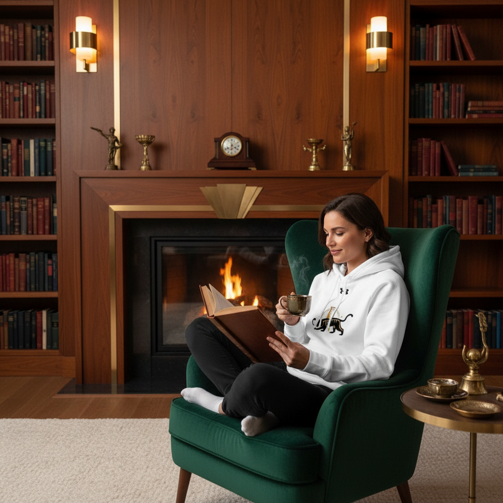 Big Cat Under Armour® hoodie- Art Deco Jaguar Design | Premium Athletic Wear