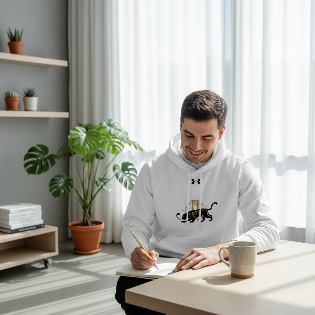 Felpa con cappuccio Big Cat Under Armour® - Design Art Déco Jaguar | Abbigliamento sportivo di alta qualità