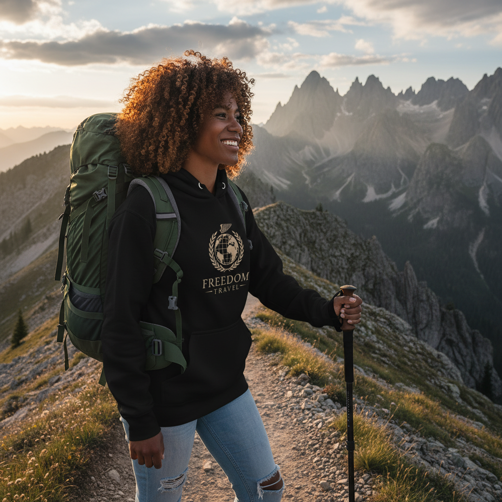 Felpa con cappuccio unisex Freedom Travel - Abbigliamento comodo per l'avventura