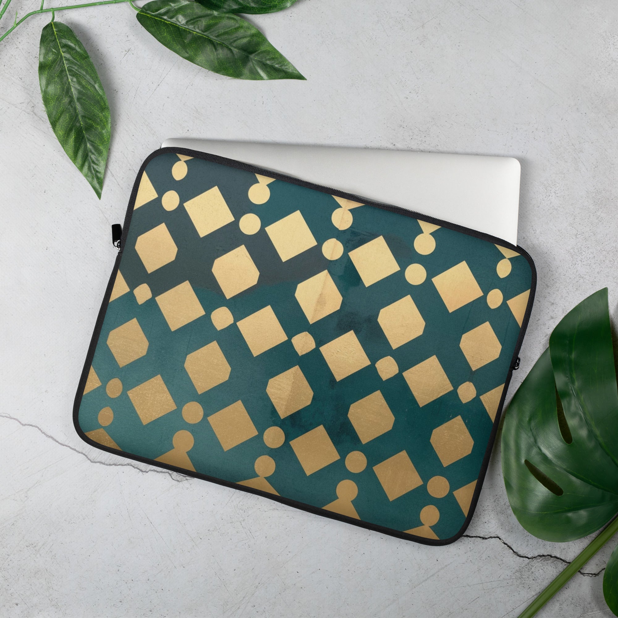 Green and Gold Laptop Sleeve