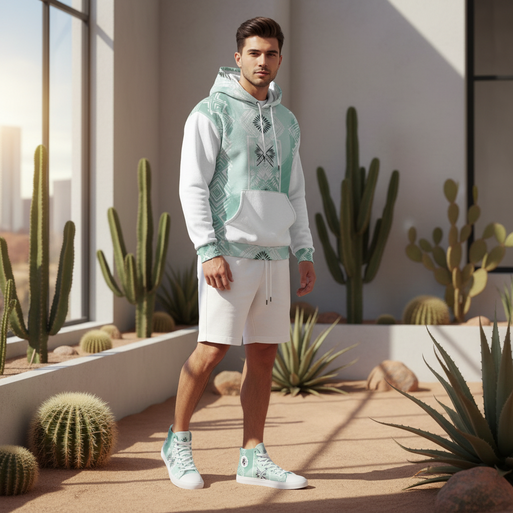 Sweat à capuche unisexe à motif tribal