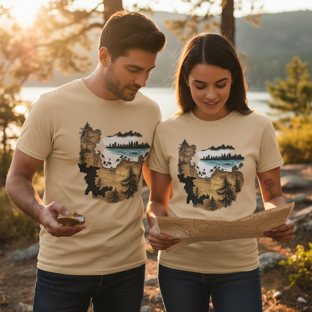 Old Map T-Shirt - Sand - Correct Color