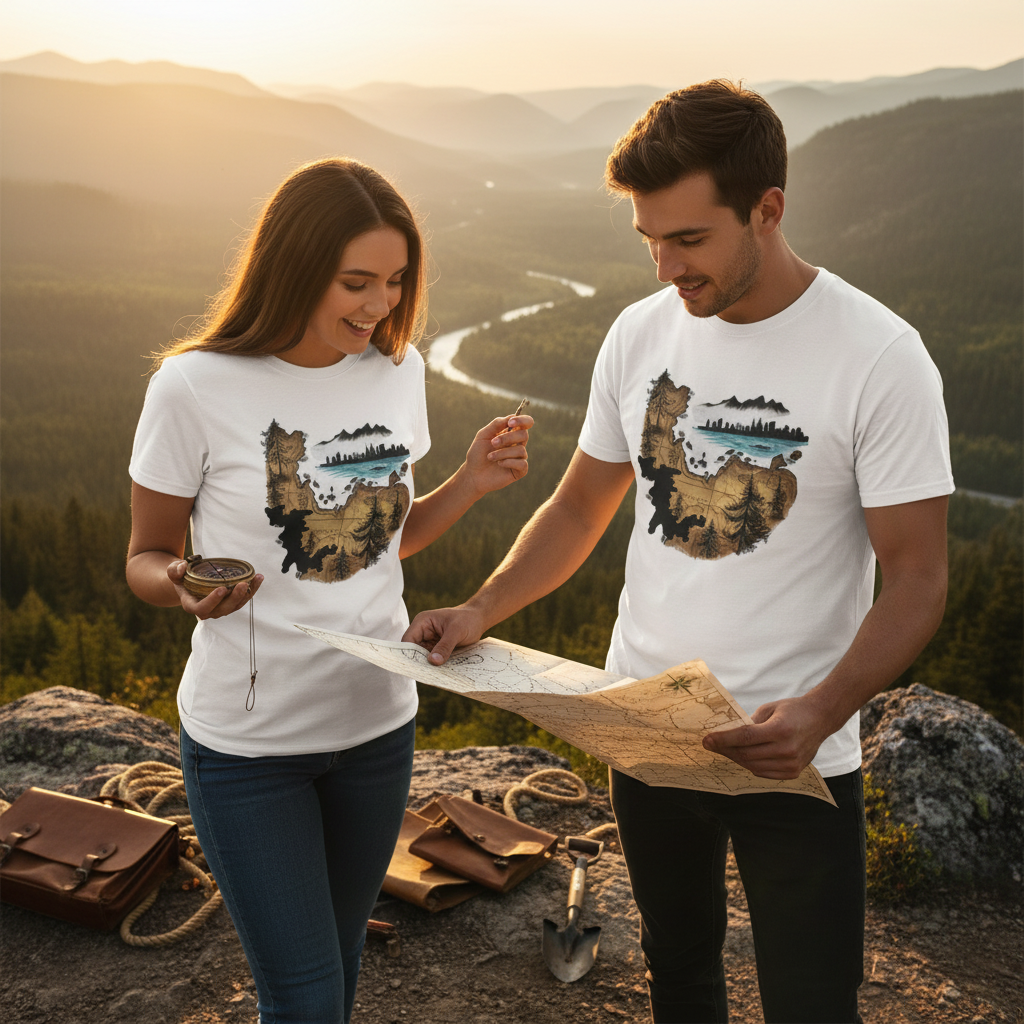 Old Map T-Shirt - White - Treasure Hunt