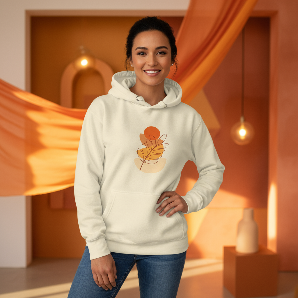 Felpa con cappuccio unisex arancione