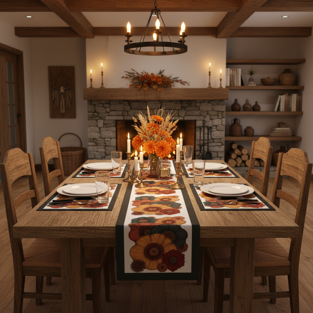 Rustic farmhouse with black border