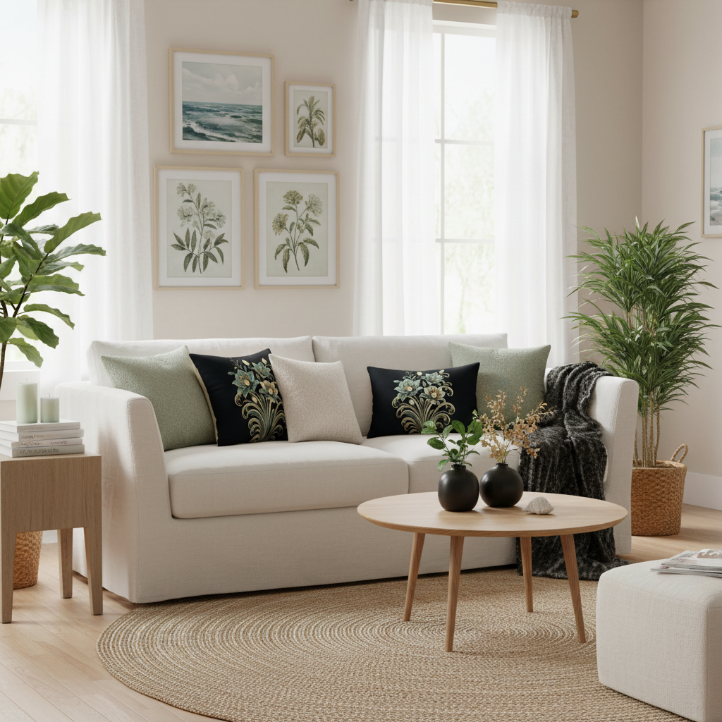 Serene Beach House Living Room