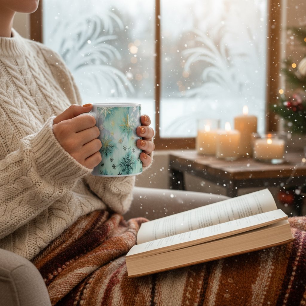Snowflake White glossy mug