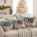 Snowman Christmas Pillow - Both Sides on Cozy Sofa