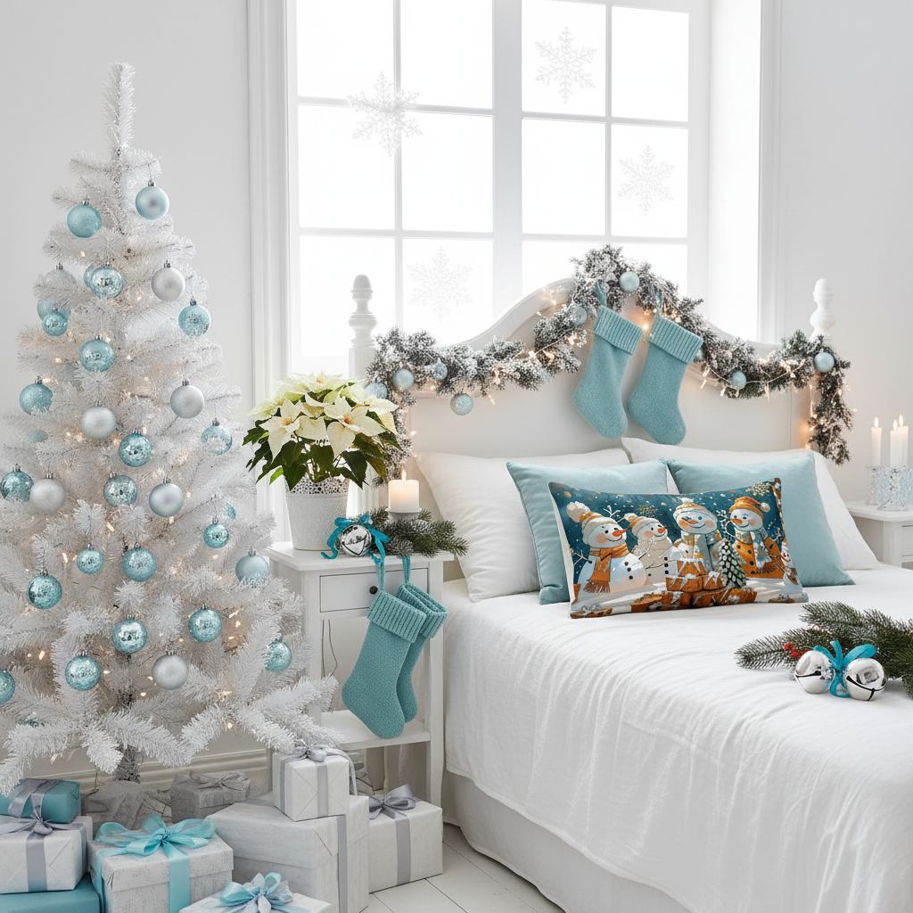 Cuscino base a forma di pupazzo di neve - Decorazione natalizia per la casa