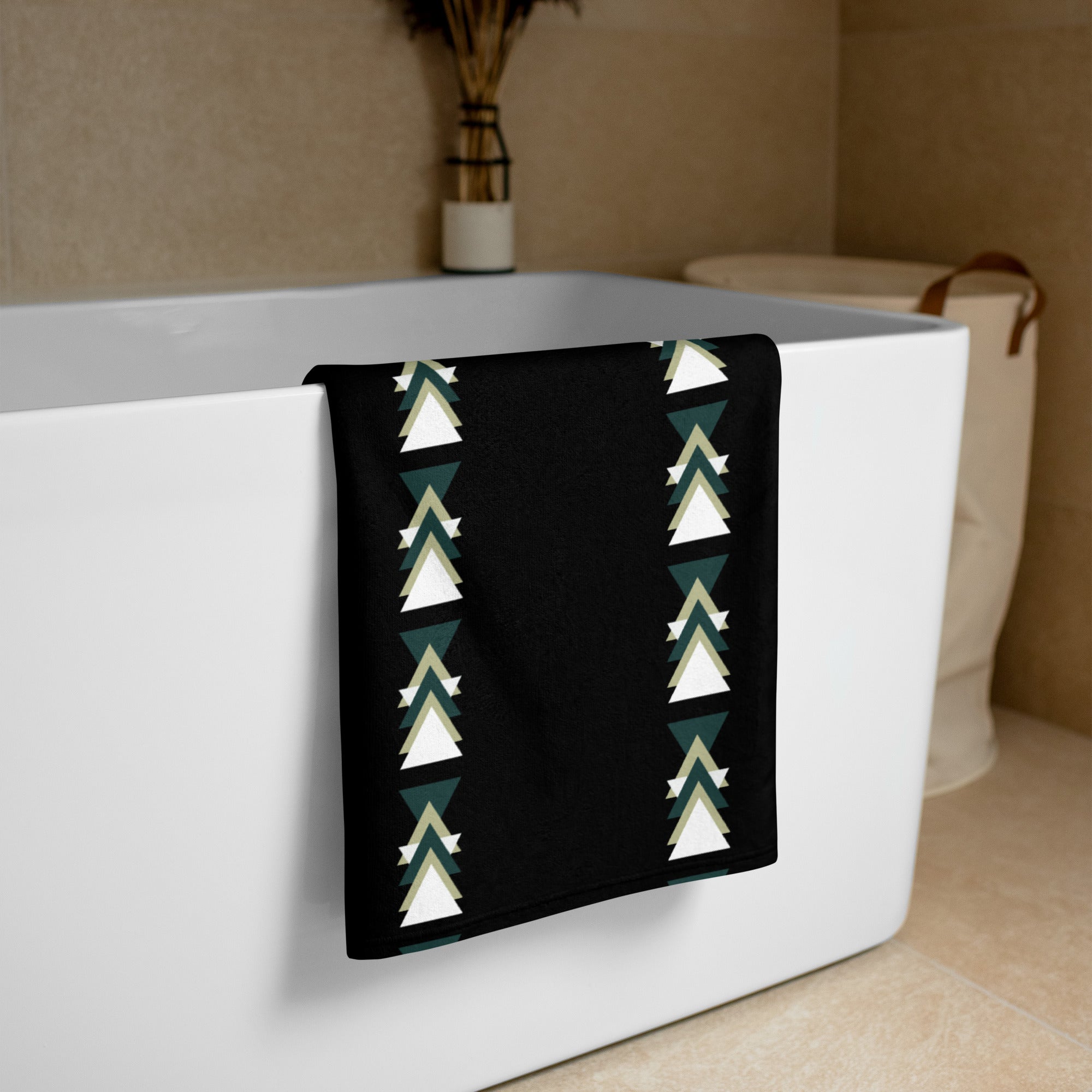 Triangles Towel - Premium Geometric Pattern Bath Towel