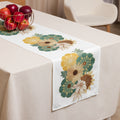 Sophisticated dinner table with floral runner in earth tones