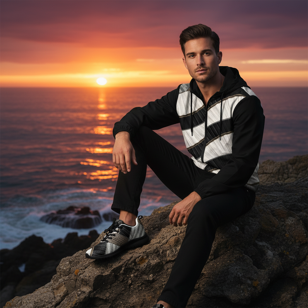 Útesy při západu slunce