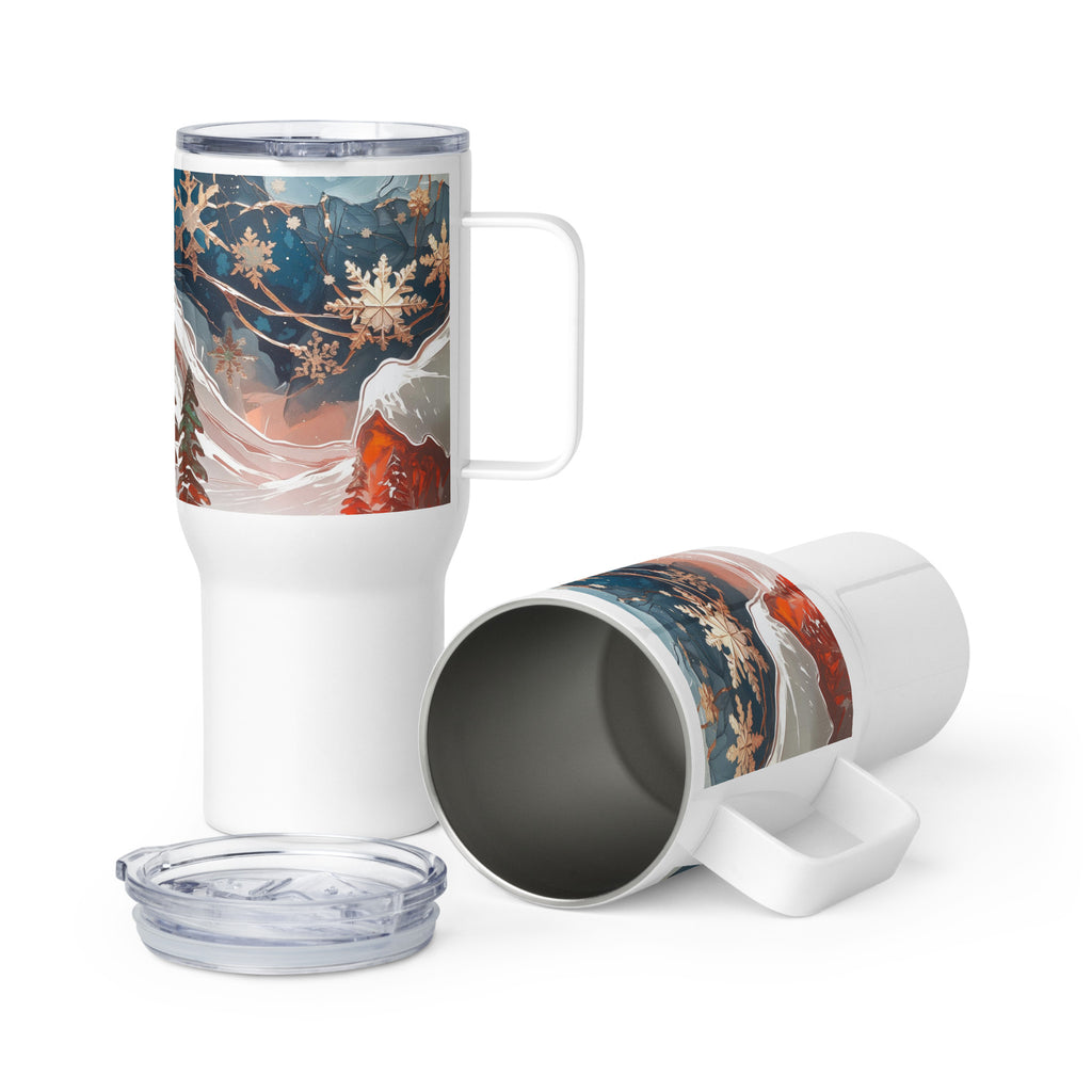 Winter Landscape Travel Mug 40 oz - Insulated Coffee Tumbler Side View