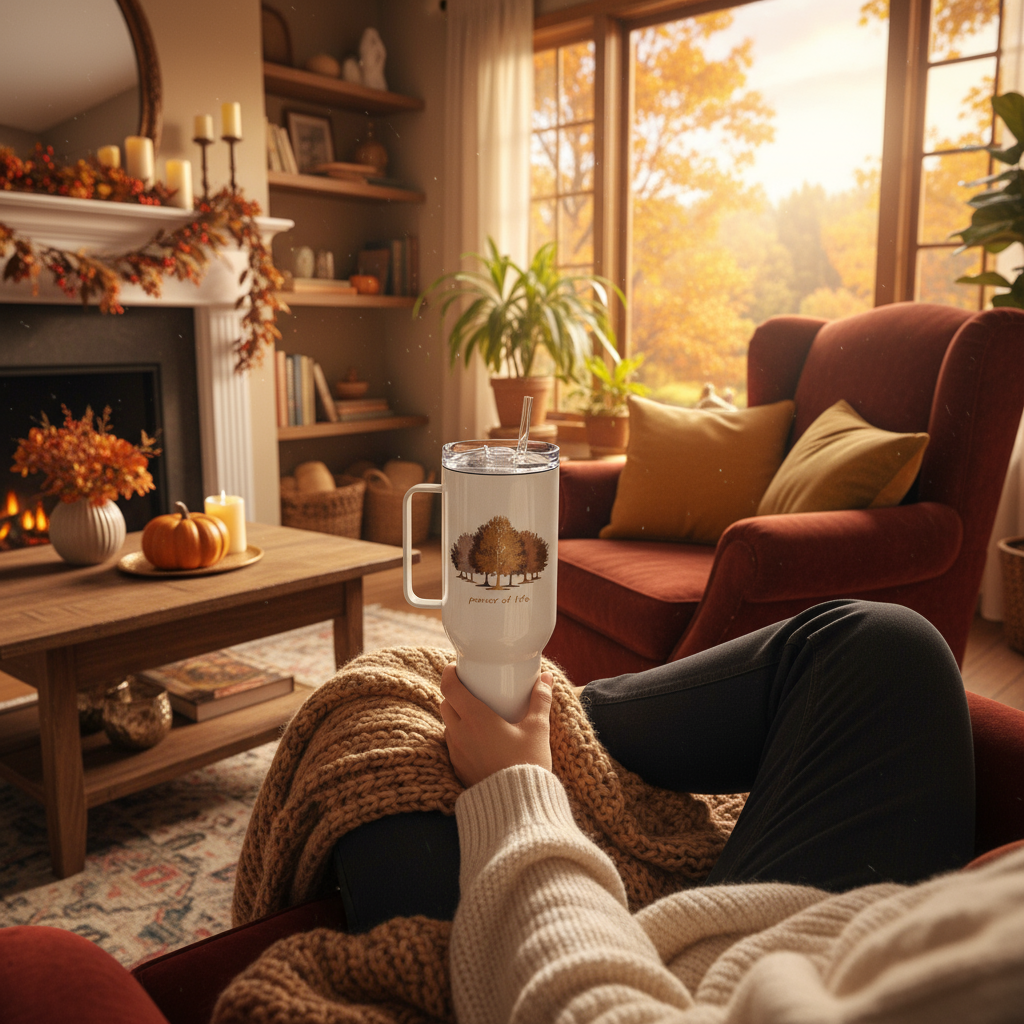Trees Travel Mug Autumn Living Room