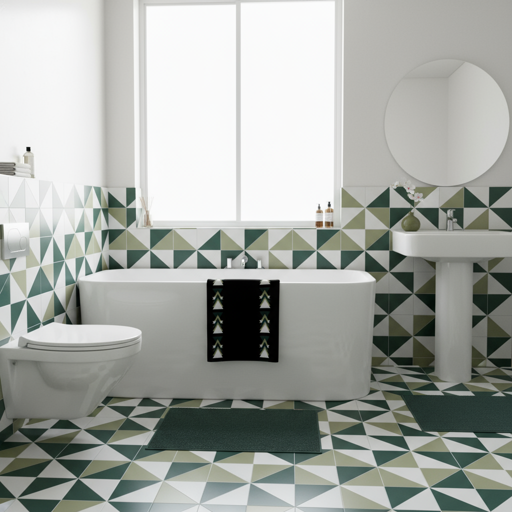 Asciugamano Triangoli - Asciugamano da bagno con motivo geometrico di alta qualità