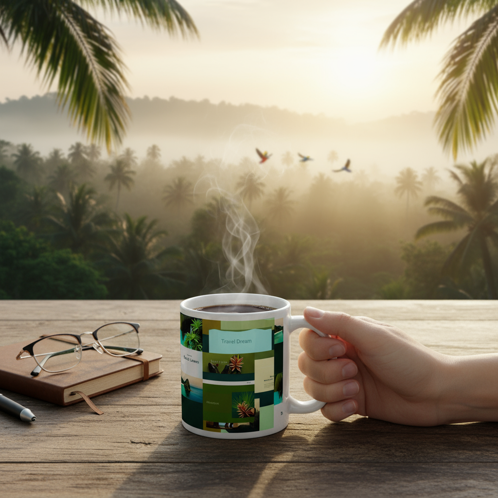 Tropical White glossy mug