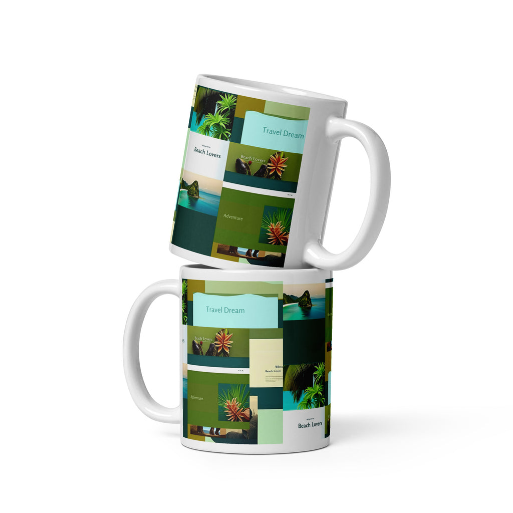 Tropical White glossy mug