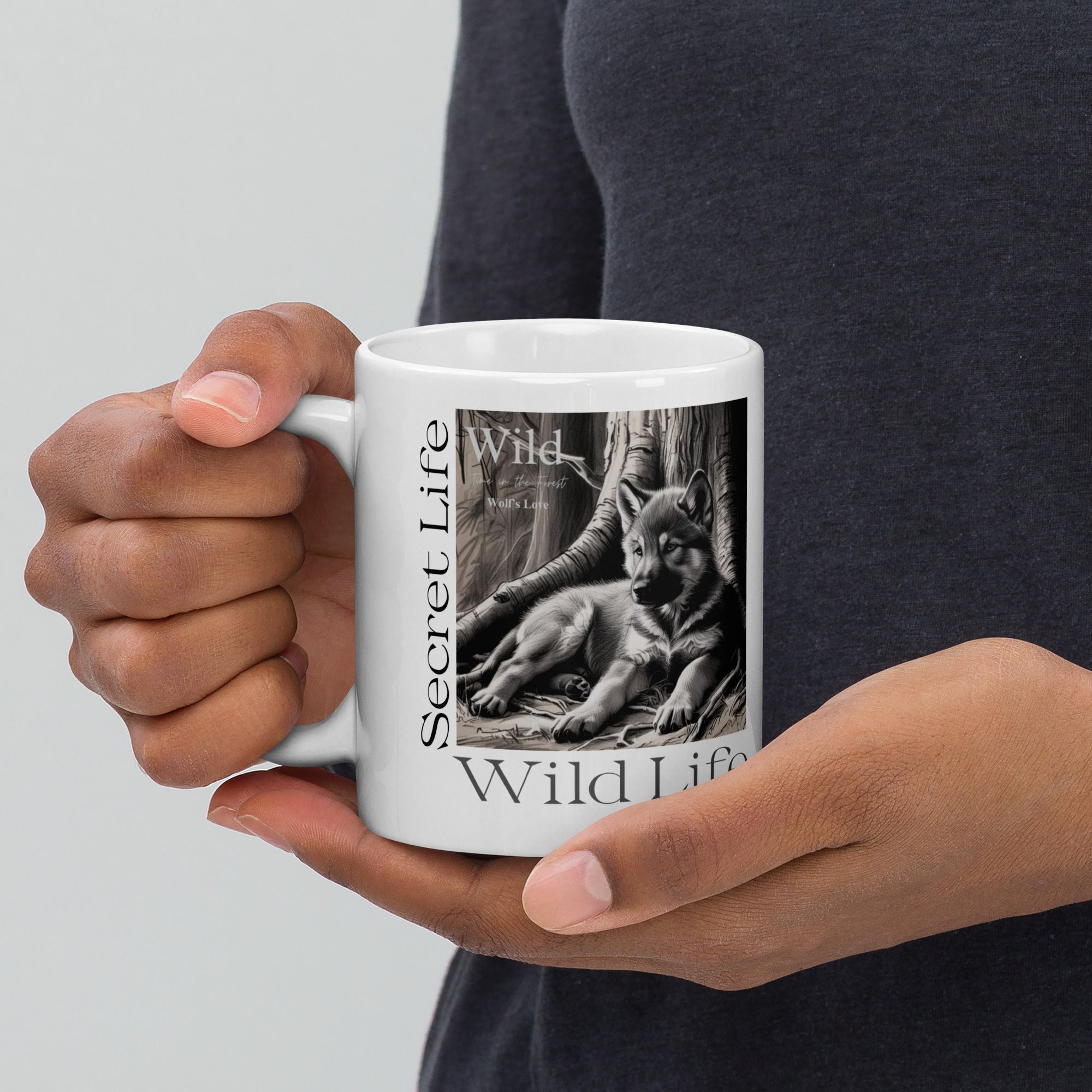  Wolf White Glossy Mug - Wildlife Coffee Cup