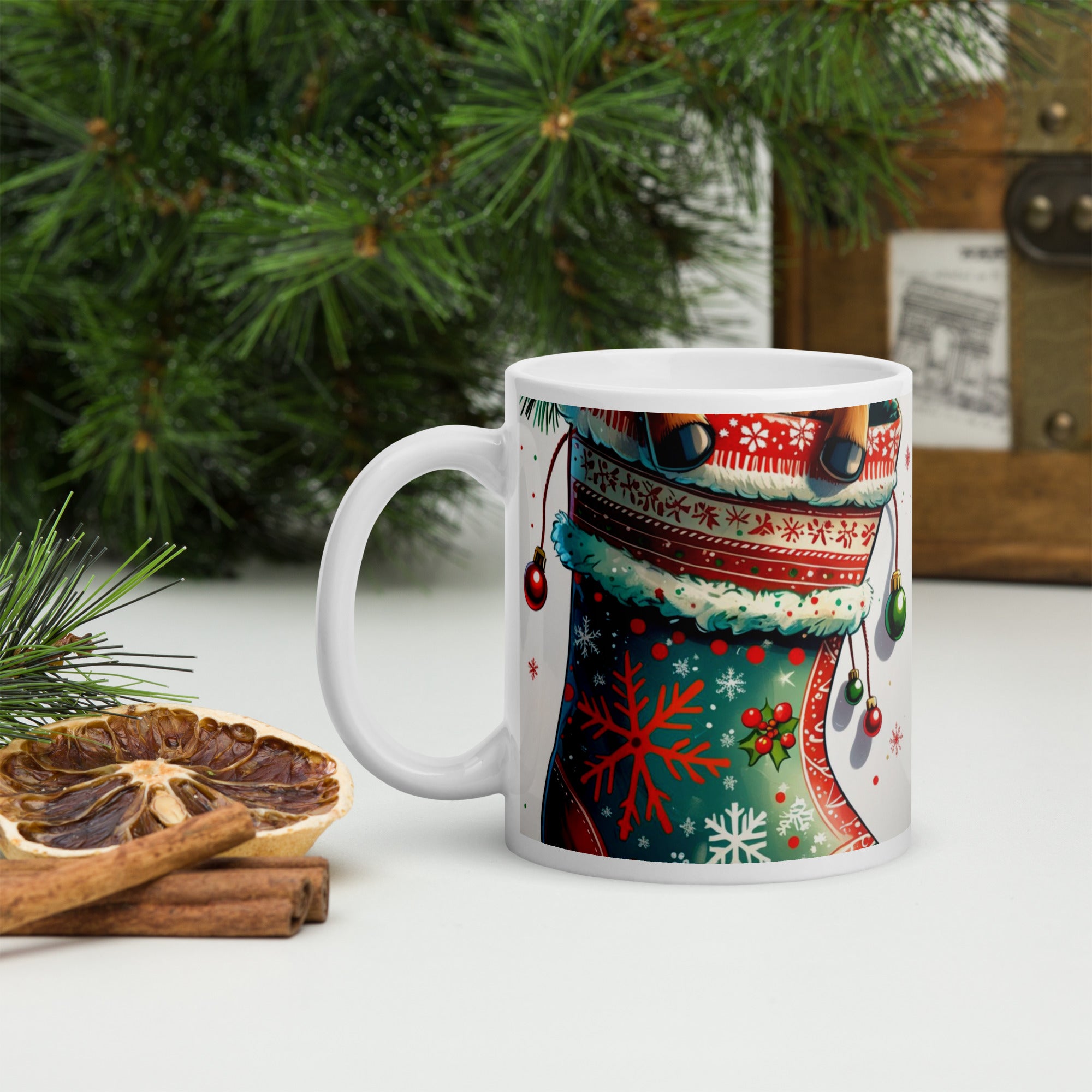 Baby Reindeer White Glossy Mug - Premium Ceramic Coffee Cup