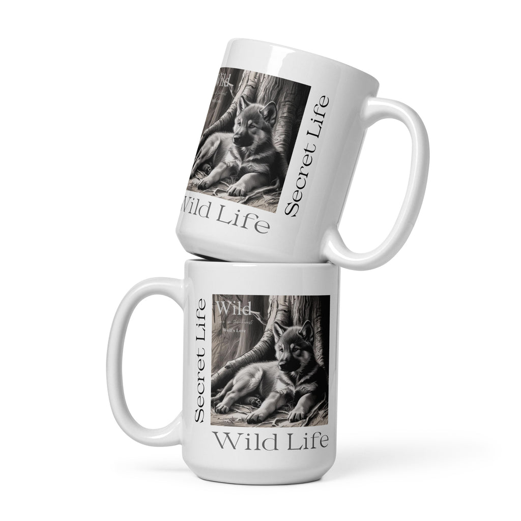  Wolf White Glossy Mug - Wildlife Coffee Cup