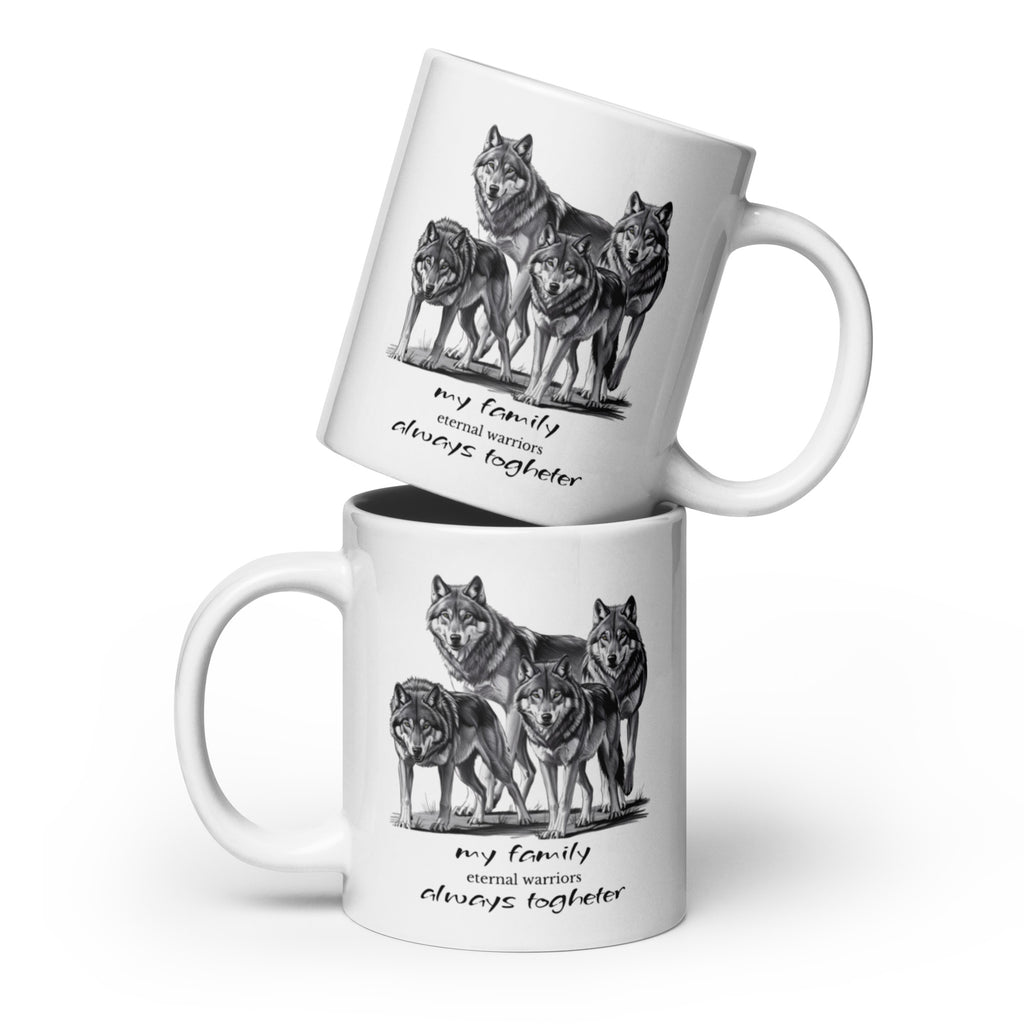 Wolves Glossy Mug - Wildlife Animal Print