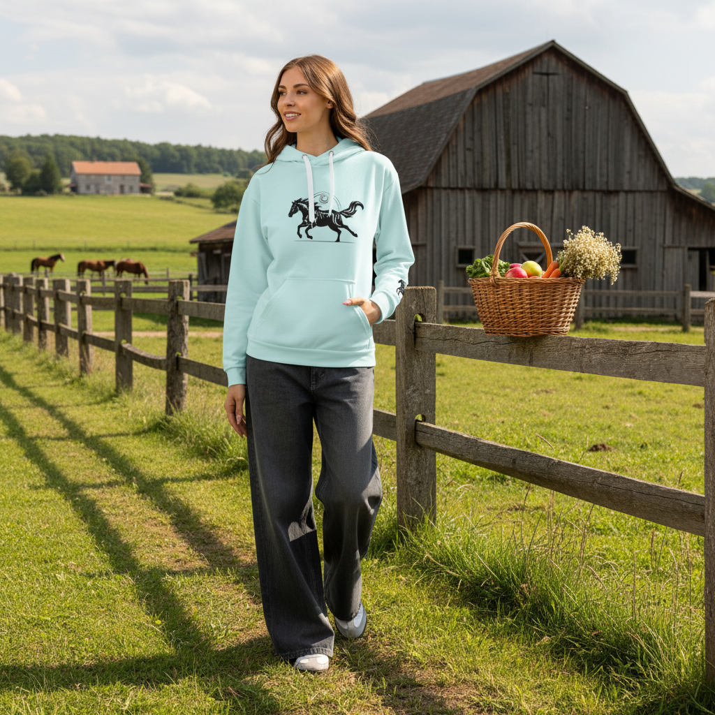 Wild Black Horse Hoodie - Country Village