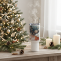 Winter Landscape Travel Mug - Christmas Holiday Design with Snowy Scene